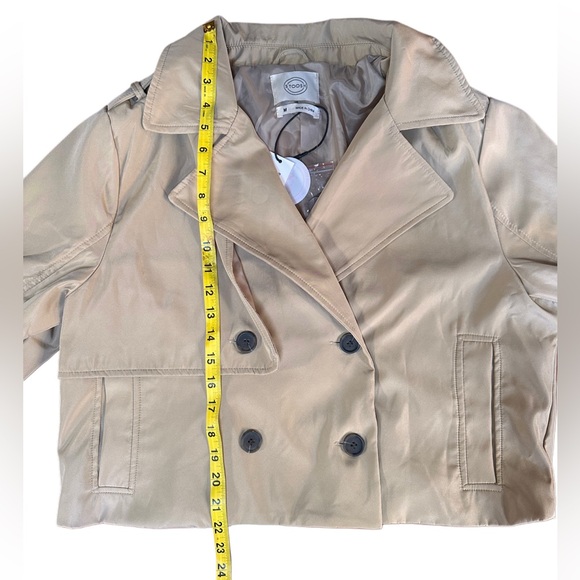 STOOSH Women's Tan Double-Breasted Short Trench Jacket - Picture 6 of 8